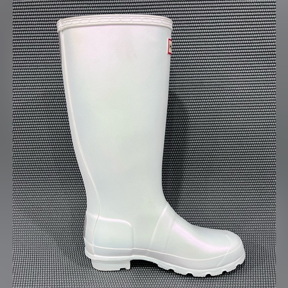 Hunter Classic Tall Girls Sz 5 Rain Boots Silver Metallic Waterproof Rubber Boot - Picture 7 of 10